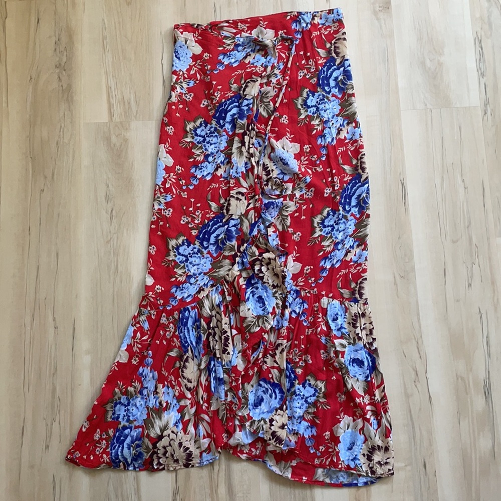 Auguste the Label floral wrap maxi skirt